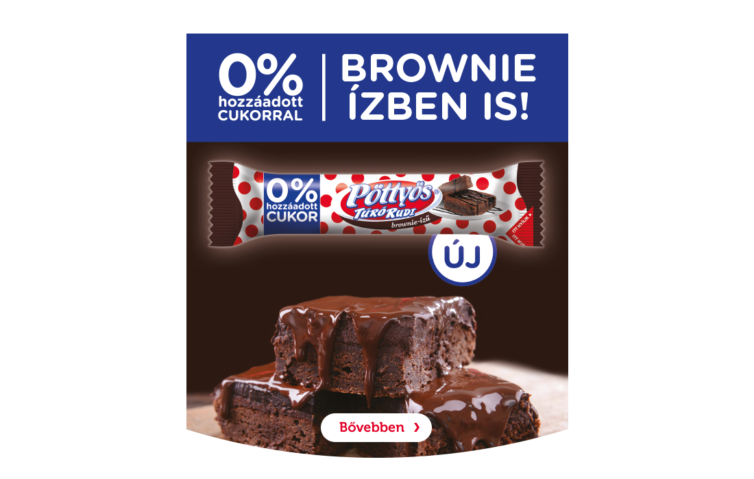 Pöttyös Túró Rudi 0% hozzáadott cukorral, Brownie-ízű 35g