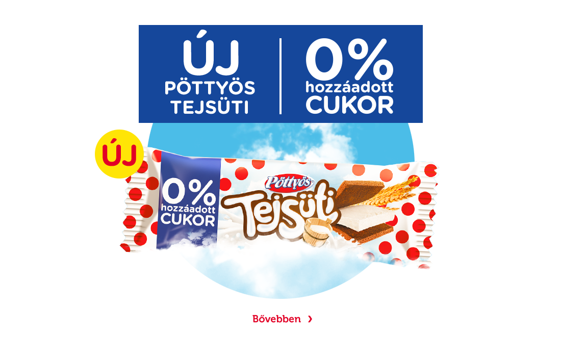 0% hozzáadott cukor, 100% Pöttyös Tejsüti