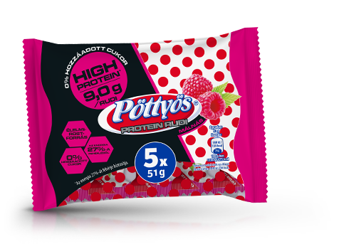 Pöttyös Protein Rudi, málnás 4x51g