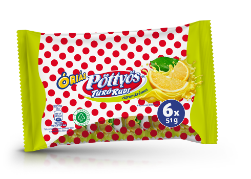 Óriás Pöttyös Túró Rudi, citromkrémes 6x51g