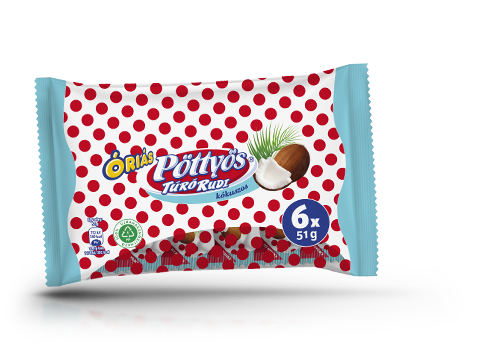 Óriás Pöttyös Túró Rudi, kókuszos 6x51g